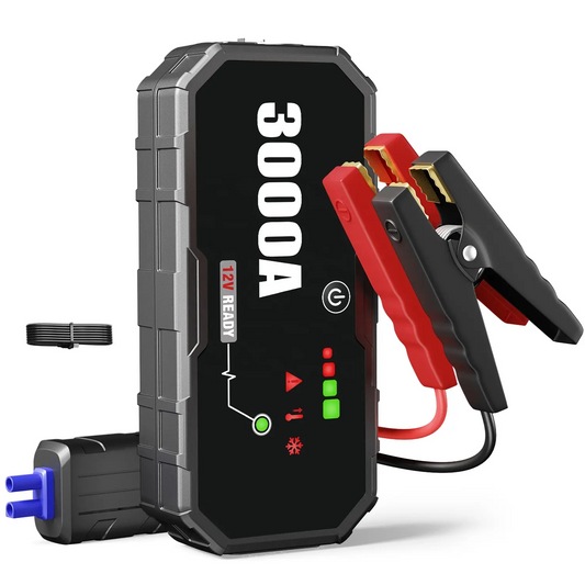 3000A Portable 12V Car Jump Starter & Power Bank with USB-C Fast Charging