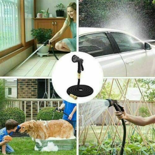 100FT Expandable Garden Hose with 8-Function Spray Nozzle and Durable Accessories - Flexible Water Hose for Gardening, Cleaning, and Outdoor Use