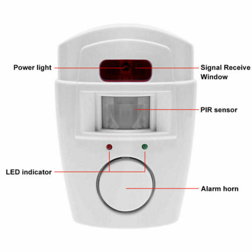 Wireless Motion Sensor Alarm System for Home Security with PIR Detector - Ideal for Doors, Garages, Sheds