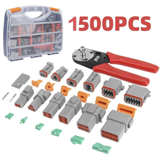 1500PC Deutsch DT Connector Plug Kit with Genuine Deutsch Crimp Tool for Auto and Marine