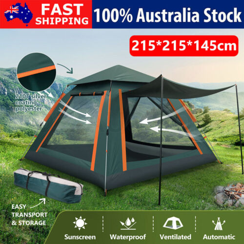 Ultra-Fast Setup 4-5 Person Pop-Up Tent – Lightweight, Durable Outdoor Camping Shelter with UV Protection and Waterproof Features