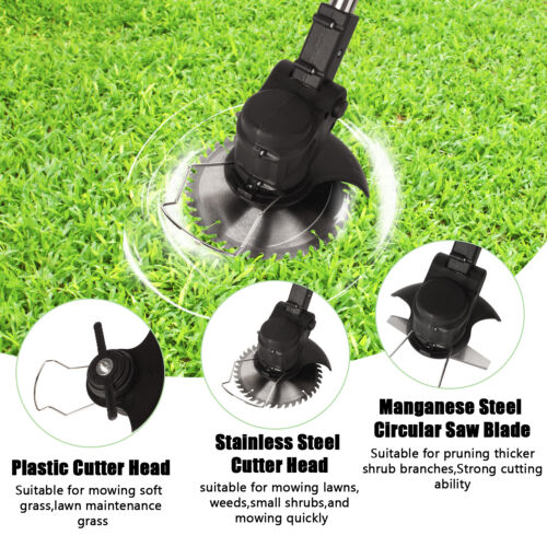 Cordless Grass Trimmer Lawn Electric Whipper Snipper Strimmer 16 Blade 2 Battery