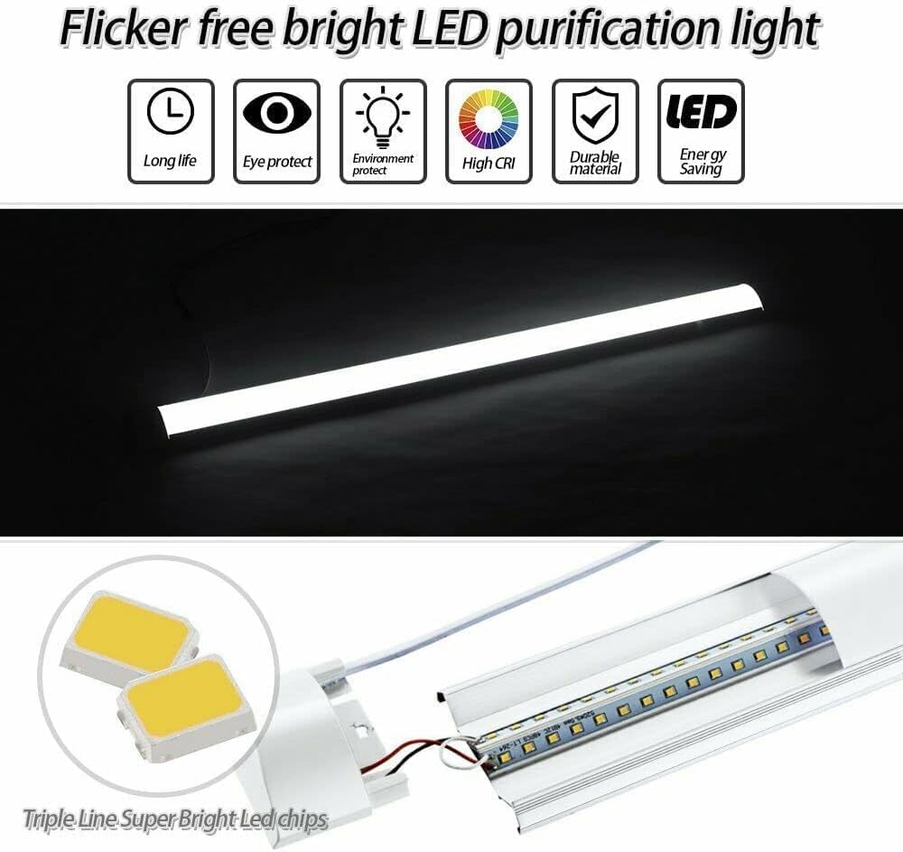 10x40W LED Slim Ceiling Batten Light, 4FT (1200mm), Cool White 6500K