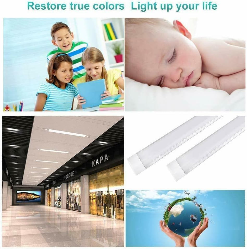 10x40W LED Slim Ceiling Batten Light, 4FT (1200mm), Cool White 6500K