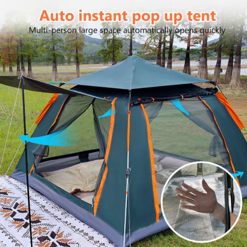 Ultra-Fast Setup 4-5 Person Pop-Up Tent – Lightweight, Durable Outdoor Camping Shelter with UV Protection and Waterproof Features