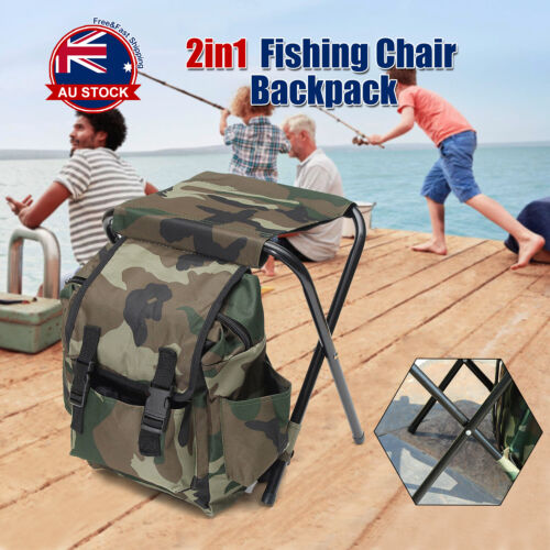 Multi-Function Foldable Fishing Chair and Backpack - Portable Stool for Camping, Hiking, and Outdoor Activities