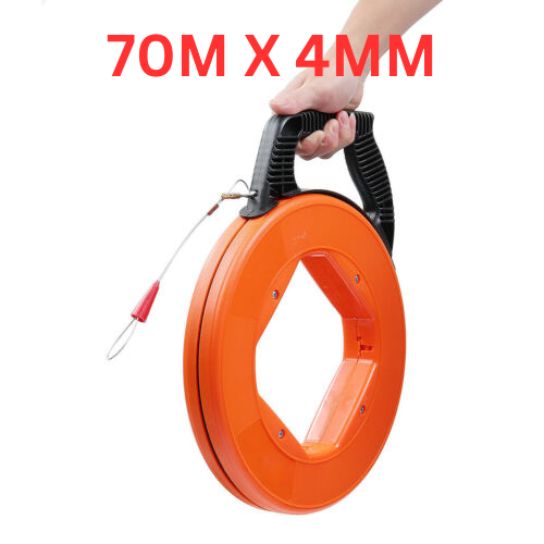 30/70Mx4mm Fiberglass Cable Puller Fish Tape Wire Reel Snake Conduit Duct Rodder