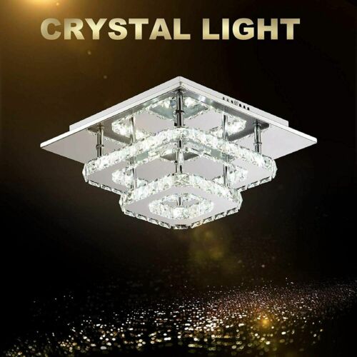 Ceiling Lights Chandelier Bilayer Aisle Light Decoor 36W LED Crystal Square 30cm